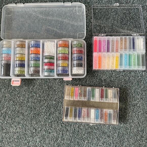 Custom Variety Pack Other - HUGE LOT - Seed Beads, Opaque, Lined, Some Bugle Beads, Containers INCLUDED!
